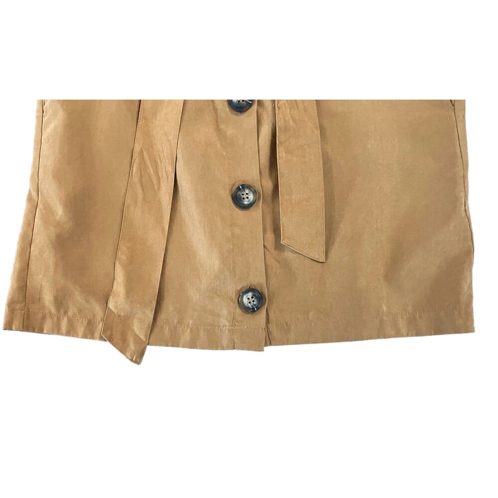 Mi Ami Women's Brown High Waisted Belted Button-Front Mini Skirt | Size M - Picture 6 of 10